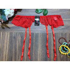 Inez csipkés harisnyatartó piros