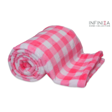 Infiniza Polár Pléd Rózsaszín Kockás 150x200cm lakástextília