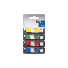 Info Notes Jelölőcímke 12,5x43mm, 4x36lap, műanyag, Gln (4BBD) transzparens, 4 klf. szín információs címke