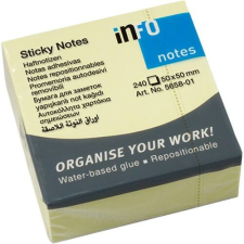 Info Notes Öntapadós jegyzettömb Info Notes 50x50 mm 240 lapos sárga jegyzettömb