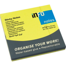 Info Notes Öntapadós jegyzettömb Info Notes 75x75 mm 80 lapos élénk sárga post-it