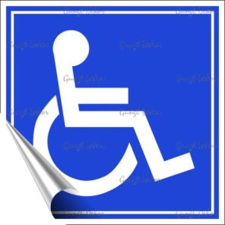 . Információs matrica, 10x10 cm, rokkant piktogram információs címke