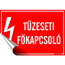 . Információs matrica, 11,6x16,6 cm,  Tűzeseti főkapcsoló információs címke