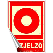 . Információs matrica, 12,5x17,5 cm, fluoreszkáló, utánvilágítós,  Tűzjelző információs címke