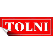 . Információs matrica, 14x5 cm, &quot;Tolni&quot;, piros információs tábla, állvány
