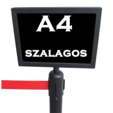 Információs tábla fekete fekvő, A4 (KITFA4F) információs címke