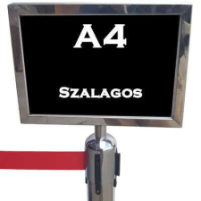 Információs tábla króm fekvő, A4 (KITCA4F) információs címke