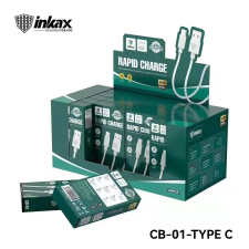 Inkax CB-01 20 Darabos 2.1A USB Type-C 1M Adatkábel - Fehér kábel és adapter