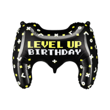 Inlea4Fun Léggömb, lufi Level Up Birthday 72x52 cm party kellék
