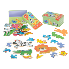 Inlea4Fun Puzzle fémdobozban - állatok puzzle, kirakós