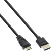 Inline 17501C HDMI kábel 1 M HDMI A-típus (Standard) HDMI Type C (Mini) Fekete (17501C)