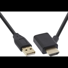Inline 17600I csatlakozó átlakító HDMI USB-A Fekete (17600I) kábel és adapter