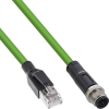 Inline 40403 kábel érzékelőhöz és működtető szervhez 3 M M12 RJ-45 Zöld (40403)