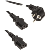 Inline 4043718012886 tápkábel Fekete 1,8 M F típusú hálózati csatlakozó 2 x C13 csatlakozó (16653)