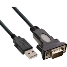 Inline 4043718121441 csatlakozó átlakító USB A DB9 Fekete (33306I) kábel és adapter