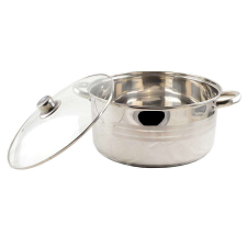 Inox lábas 7 literes, üvegfedővel edény