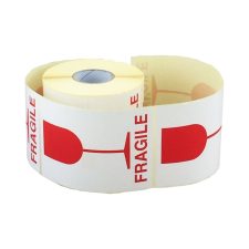 INPAP PLUS s.r.o. "FRAGILE" öntapadós etikett címkék (piros pohár) 90 x 130 mm, 500 db/tk. etikett