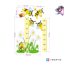 INSPIO Gyerekszoba falmatrica - Méhecskés magasságmérő 150cm (3620f) tapéta, díszléc és más dekoráció