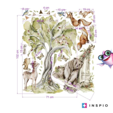 INSPIO Woodland falmatrica - Varázslatos erdő boldog állatokkal (9437f) tapéta, díszléc és más dekoráció