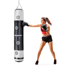 Insportline Boxzsák inSPORTline Robkin 180x35 cm fekete-fehér boksz és harcművészeti eszköz