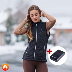 Insportline Női fűthető mellény inSPORTline WARMher 10 000 mAh powerbankkal fekete S