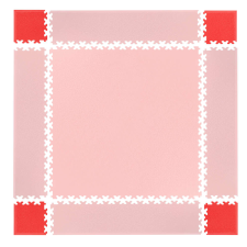 Insportline Puzzle fitness szőnyeg sarok összekötő elem Simple 4db piros tornaszőnyeg