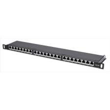 Intellinet 19" 24-Port Cat6a Patchpanel FTP 0,5 HE schwarz (720922) asztali számítógép kellék