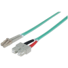 Intellinet LWL Anschlusskabel LC/SC 2m  Multimode OM3 aqua (750158)