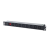 Intellinet rack elosztó 8 aljzat C13 2m kapcsolós 19" 1U fekete (163620) (in-163620)