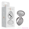INTENSE ANAL TOYS INTENSE - FÉM ALUMÍNIUM ANÁLIS DUGÓ EZÜST ÜVEGGEL L-ES MÉRET