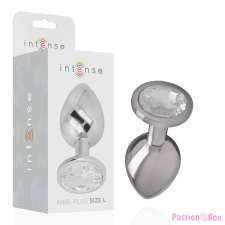 INTENSE ANAL TOYS INTENSE - FÉM ALUMÍNIUM ANÁLIS DUGÓ EZÜST ÜVEGGEL L-ES MÉRET anál