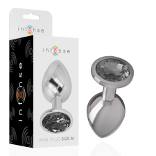 INTENSE ANAL TOYS INTENSE - FÉM ALUMÍNIUM ANÁLIS DUGÓ FEKETE ÜVEGGEL M MÉRET anál