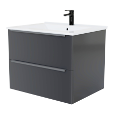 Intenso fiókos fürdőszobai mosdószekrény - 60 cm (magasfényű szürke) fürdőszoba bútor