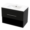Intenso Verso fürdőszoba alsószekrény mosdókagylóval - 60 cm (magasfényű fekete)