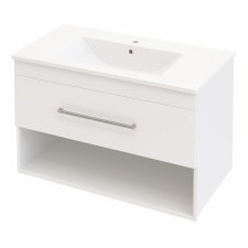 Intenso Verso fürdőszoba alsószekrény mosdókagylóval - 80 cm (magasfényű fehér) fürdőszoba bútor