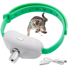 Interaktív lézeres macskanyakörv USB töltéssel, zöld nyakörv, póráz, hám macskáknak