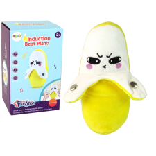 Interaktív plüss banán zenével 22 cm sárga plüssfigura