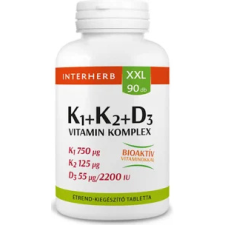  INTERHERB XXL K1+K2+D3 VITAMIN KOMPLEX TABLETTA 90X vitamin és táplálékkiegészítő