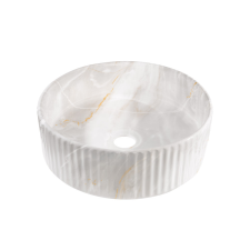 Invena GLAMOUR mosdókagyló, kerek, asztali, átmérő 36 cm, &quot;struktúrált&quot;, szürke-bézs szaniter