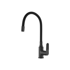 Invena JOGA PLUS konyhai csaptelep, álló, flexibilis kifolyócsővel, fekete, waterplating bevonat csaptelep