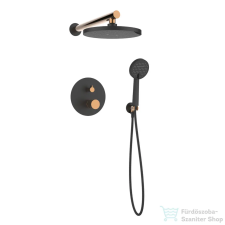 Invena MOONLIGHT falsík alatti zuhanyrendszer alaptesttel, fekete-rózsa arany BS-77-014-V csaptelep