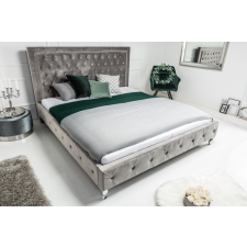 INVICTA Ágy Spectacular ezüst 200 x 180cm ezüstszürke bársony ágy és ágykellék