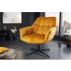 INVICTA Állítható magasságú design fotel Vallerina mustársárga bársony