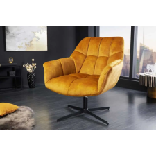 INVICTA Állítható magasságú design fotel Vallerina mustársárga bársony bútor