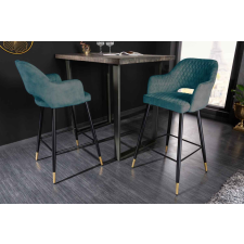 INVICTA Design bárszék Laney petrol bársony bútor
