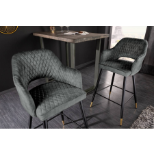 INVICTA Design bárszék Laney szürke-zöld bársony bútor