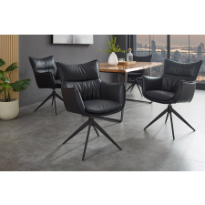 INVICTA Design étkezőszék Fiorenza fekete műbőr bútor