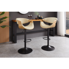 INVICTA Design forgó bárszék Ardell bézs bőr / tölgy bútor