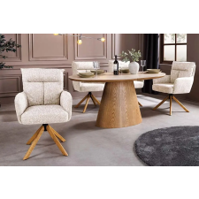 INVICTA Design forgószék Maddison V szürkésbézs pezsgő tölgy lábak bútor