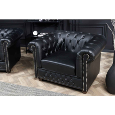 INVICTA Design fotel Chesterfield fekete bútor